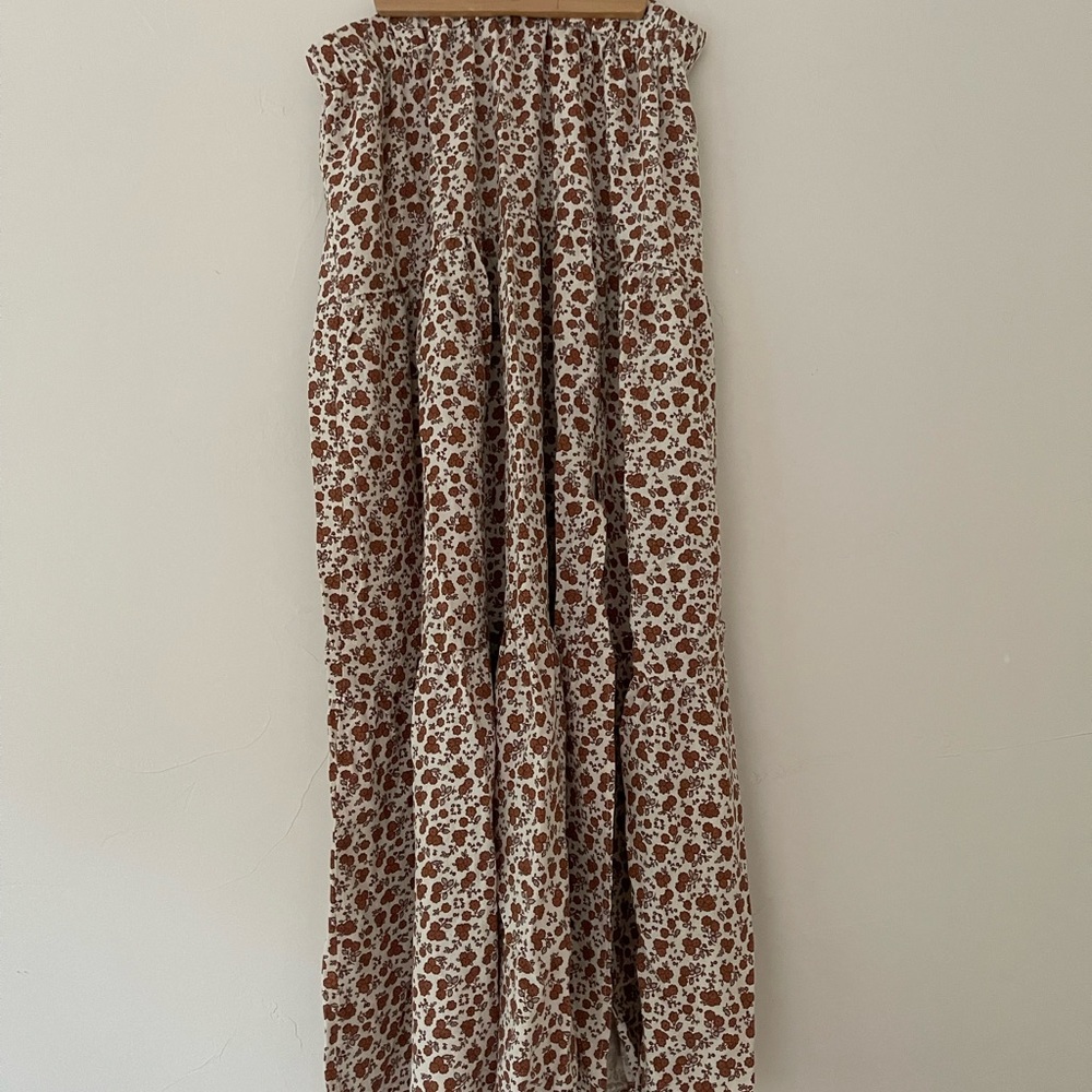 Rylee + Cru floral midi skirt